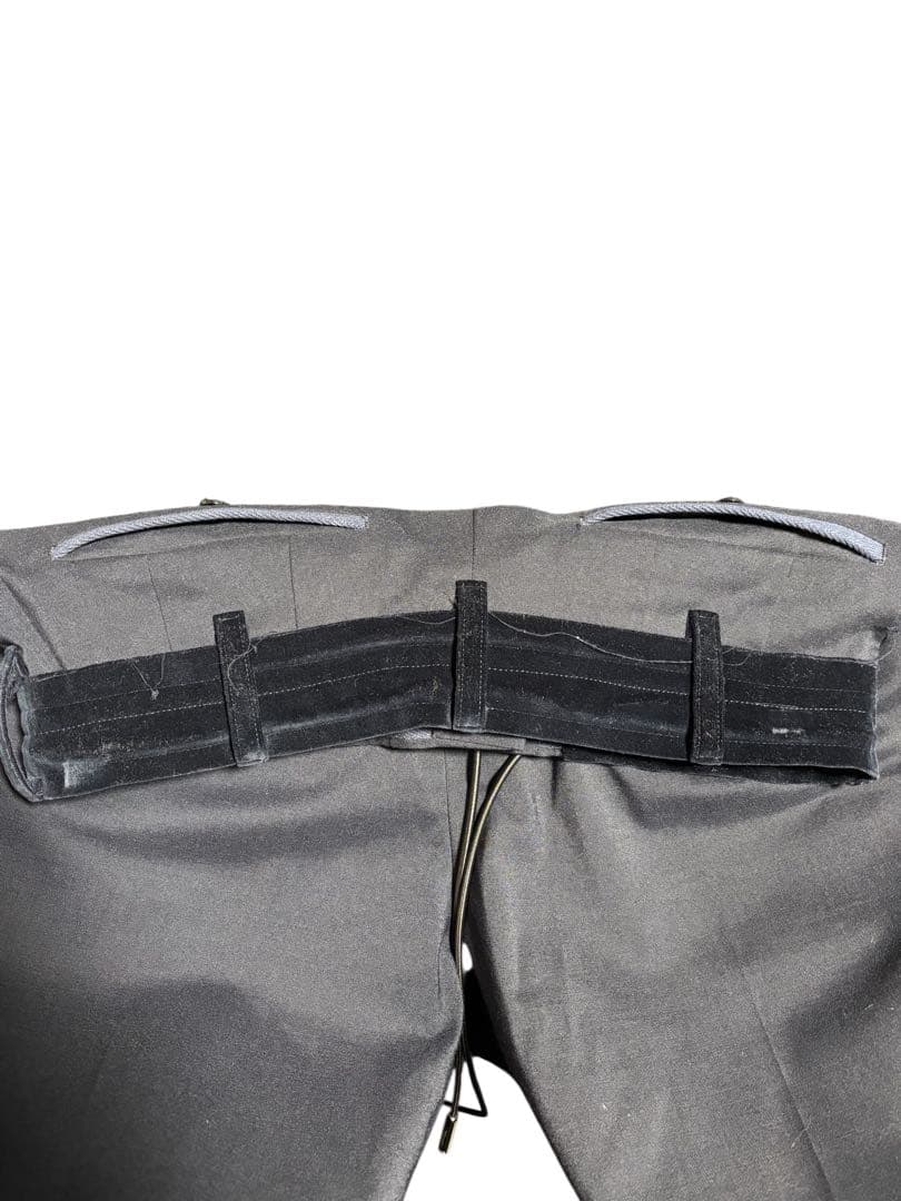 sacai 21SS ベロア切替 スーチングパンツ 1 濃紺 裾ドローコード