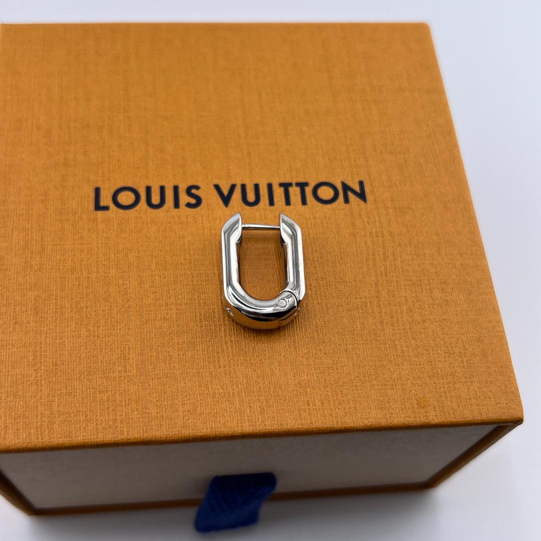 BASEルイヴィトン フープ ピアス モノグラム チェーン シルバー