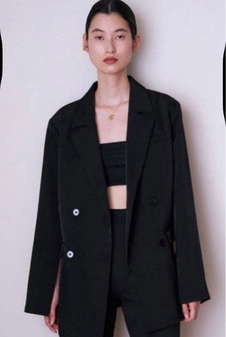 ジャケット・アウター enof twill slit jacket Black L