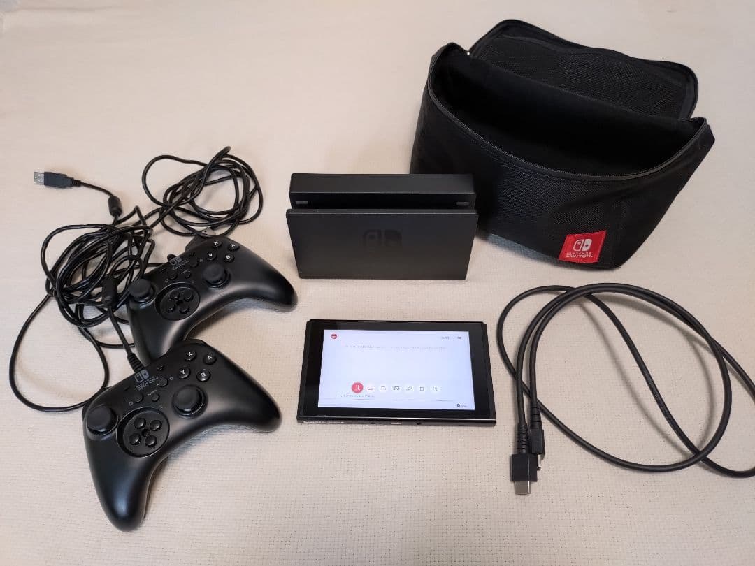 Nintendo Switch 本体(スロットのみ故障)、ケース、ホリコン２個