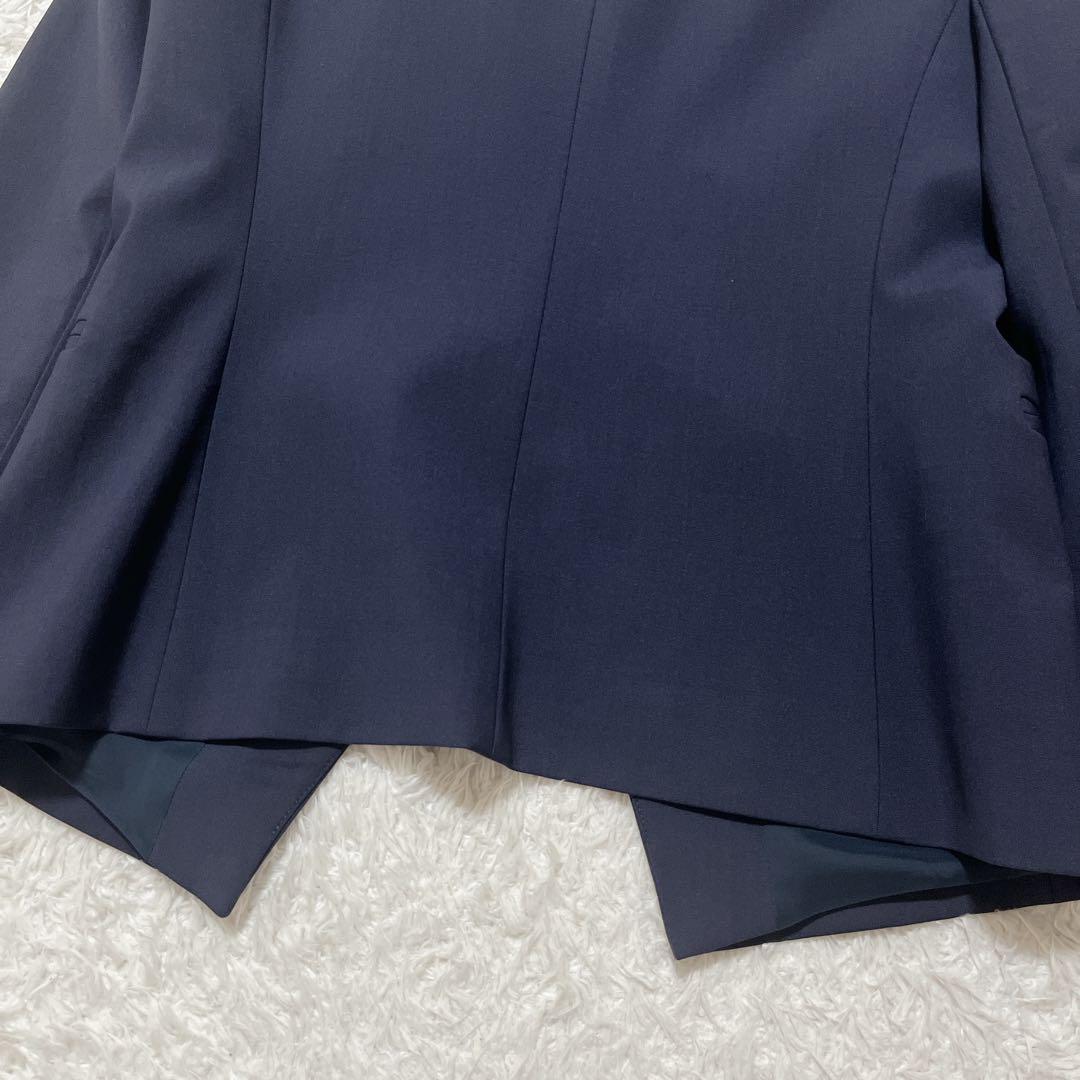 美品✨Theory ノーカラージャケット　現行　ストレッチ　LANAI 紺　2