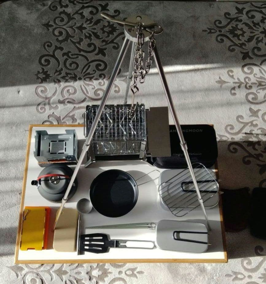 ソロキャンプ焚き火台セット