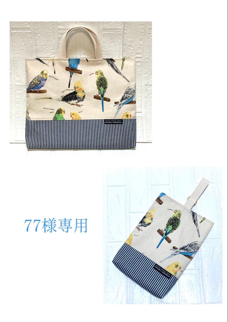 77 インコ　レッスンバック　シューズケース