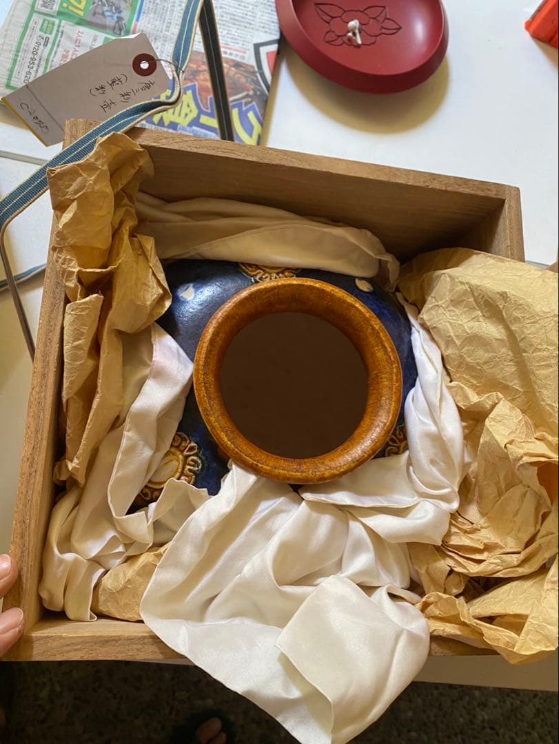 ‼️専用になりました‼️リサイクルFORT‼️new9/10唐物⑧‼️唐三彩藍彩壺箱入