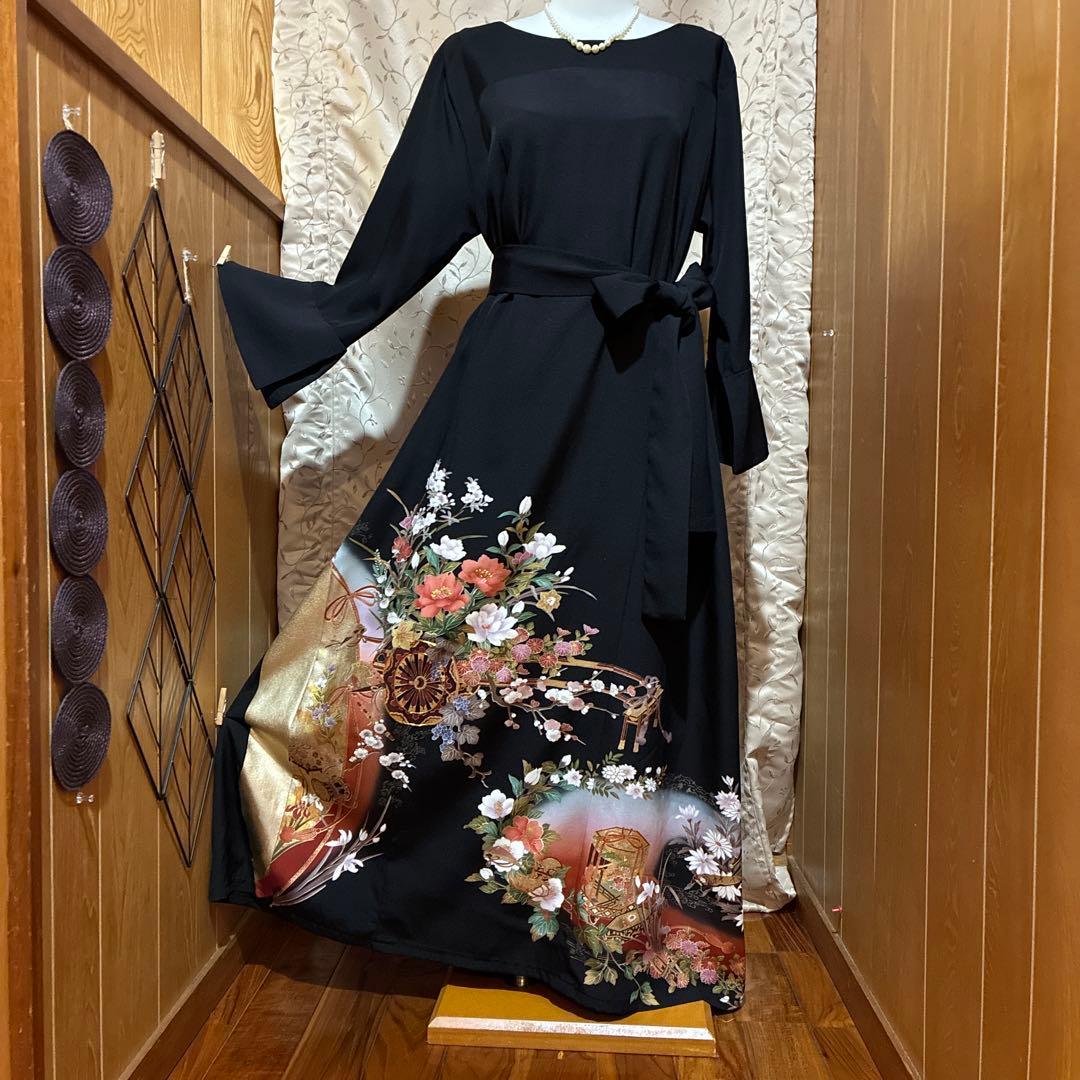 NO 115 着物リメイクワンピース　留袖リメイクワンピース　留袖ドレス