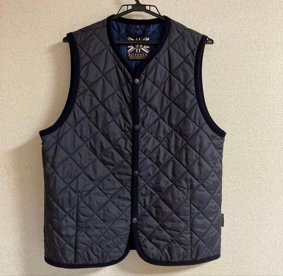 美品　ラベンハム　ダブリン　キルティングベスト　ジレブルー