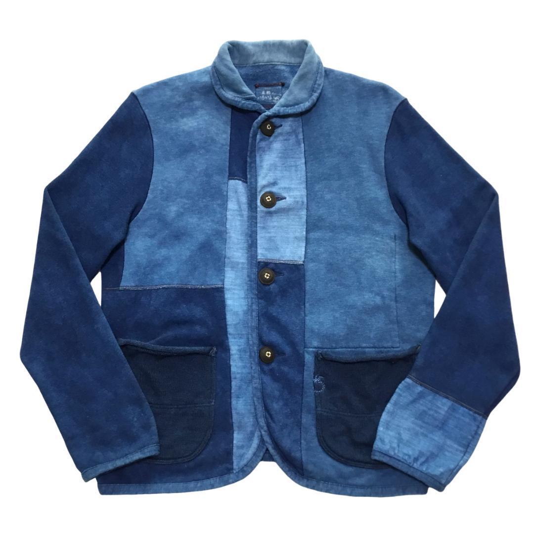 45R 藍職人 いろいろ ムラ染めパッチワーク カバーオール サイズ2