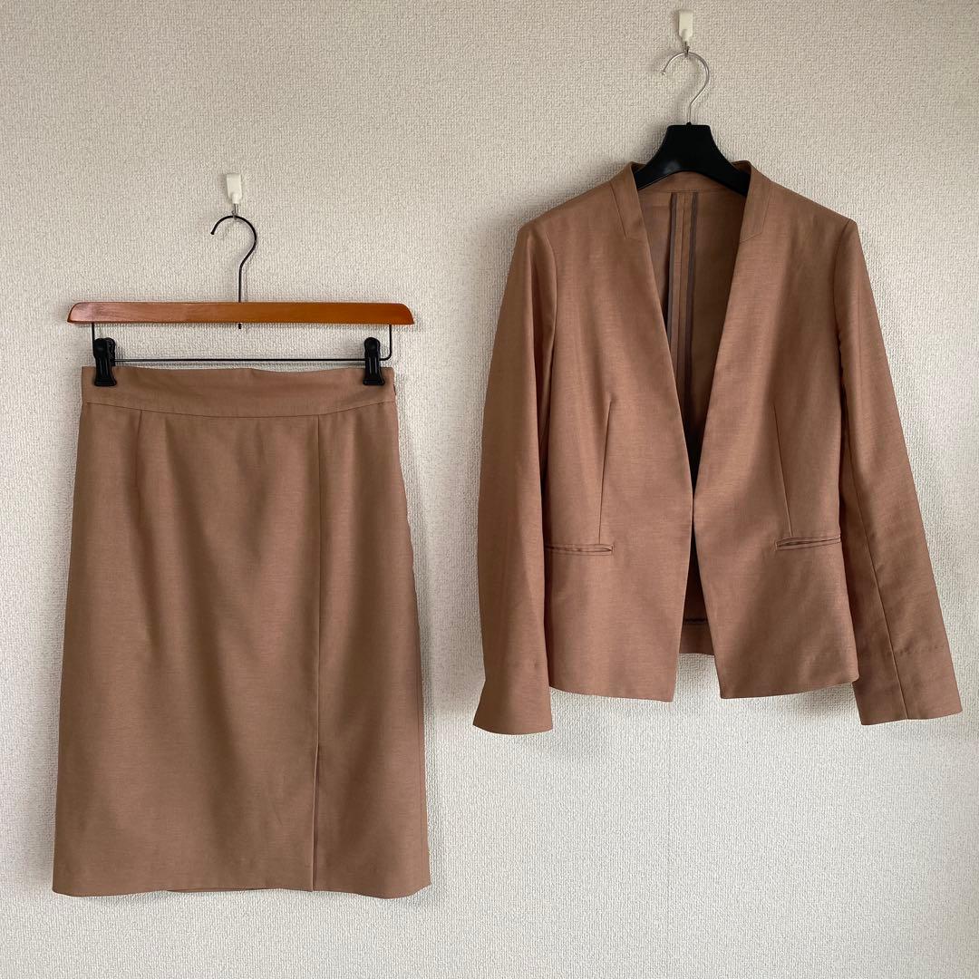 グリーンレーベル Vカラー ノーカラー スーツ 上38下40 W72 DMW