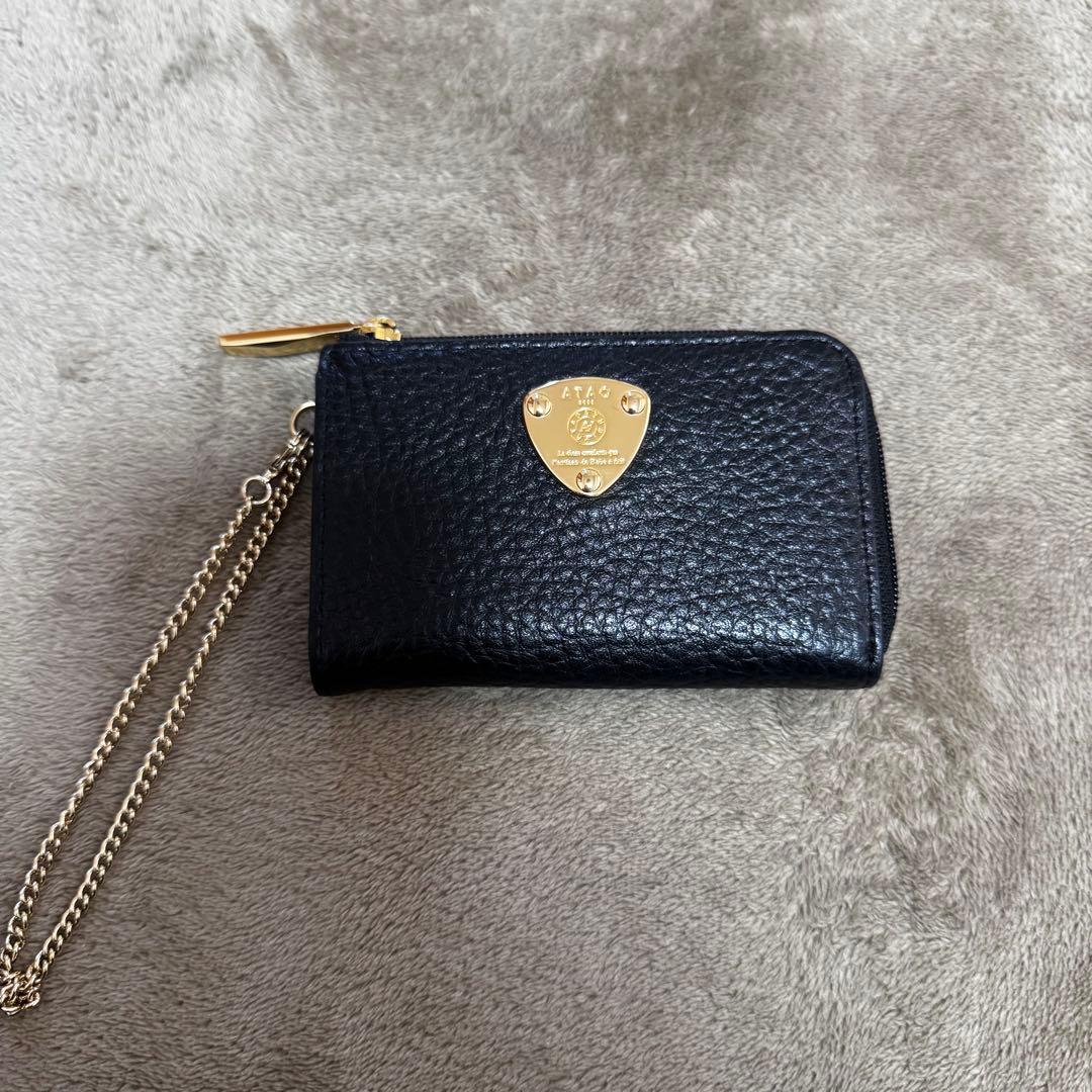 ATAO アタオ キーケース ケース 3連 レザー 黒