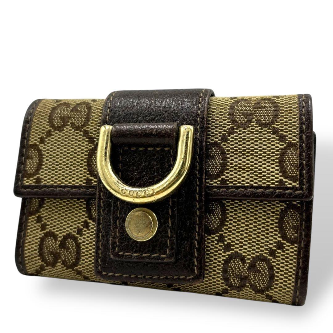 ✨美品✨　GUCCI グッチ　キーケース　6連　GG柄　三つ折り　キャンバス