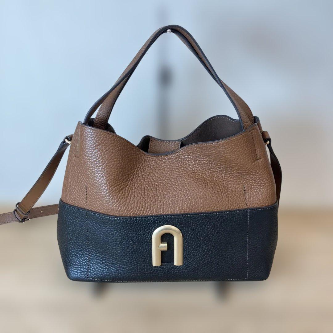 FURLA フルラ プリムラ ホーボー ツートン ショルダーバッグ 2WAY