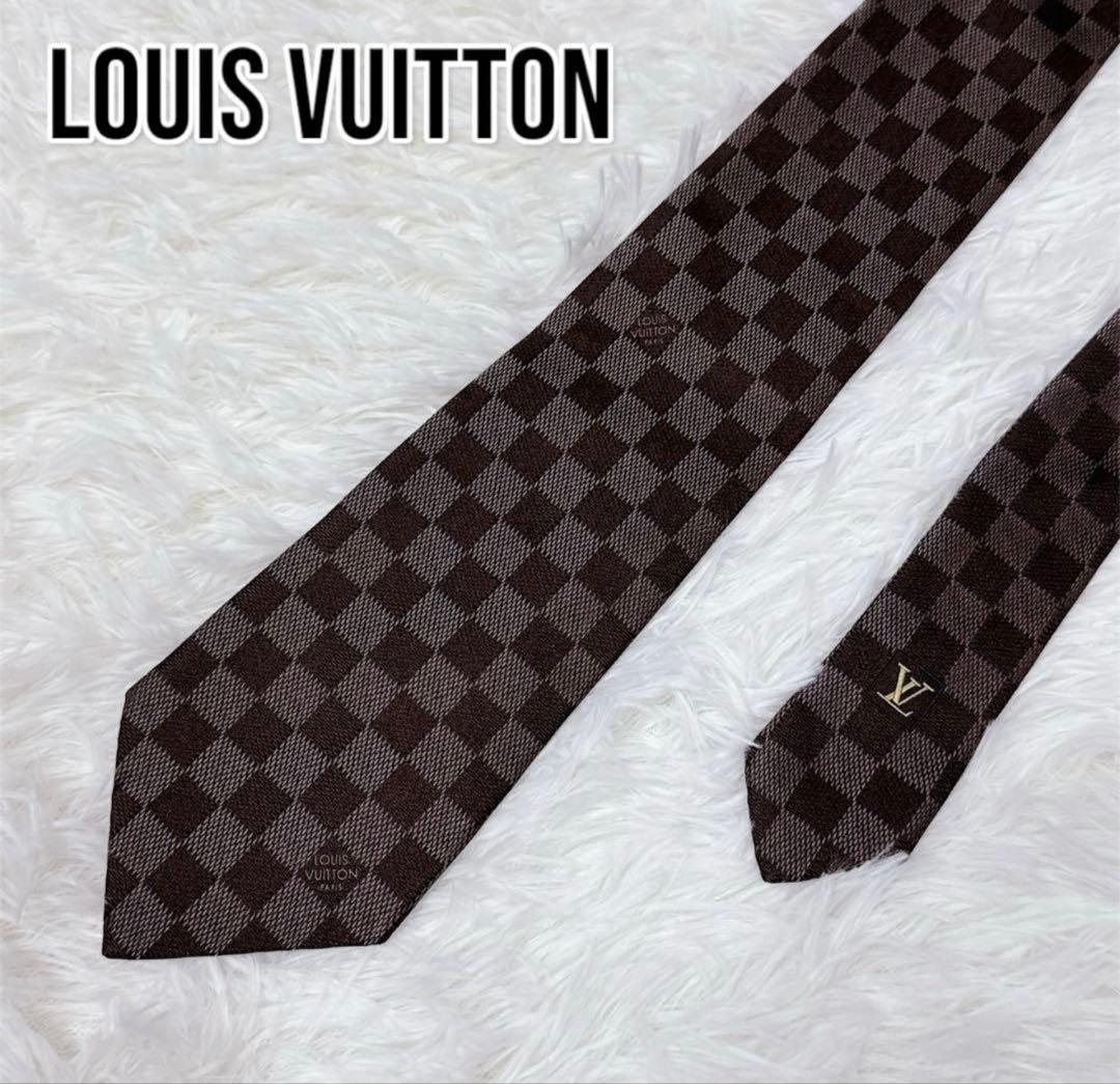 【極美品】 LOUIS VUITTON ルイヴィトン ダミエ ネクタイ シルク