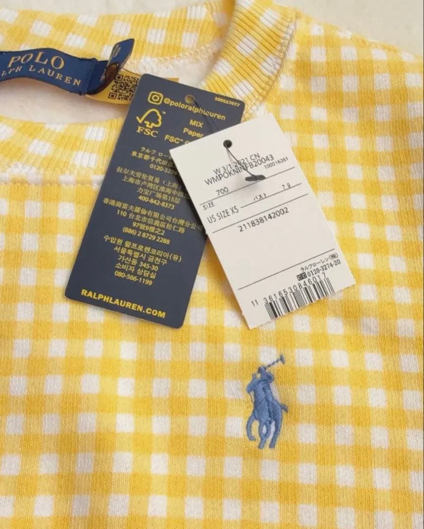 新品未使用希少polo ralph lauren ギンガムチェックスウェット