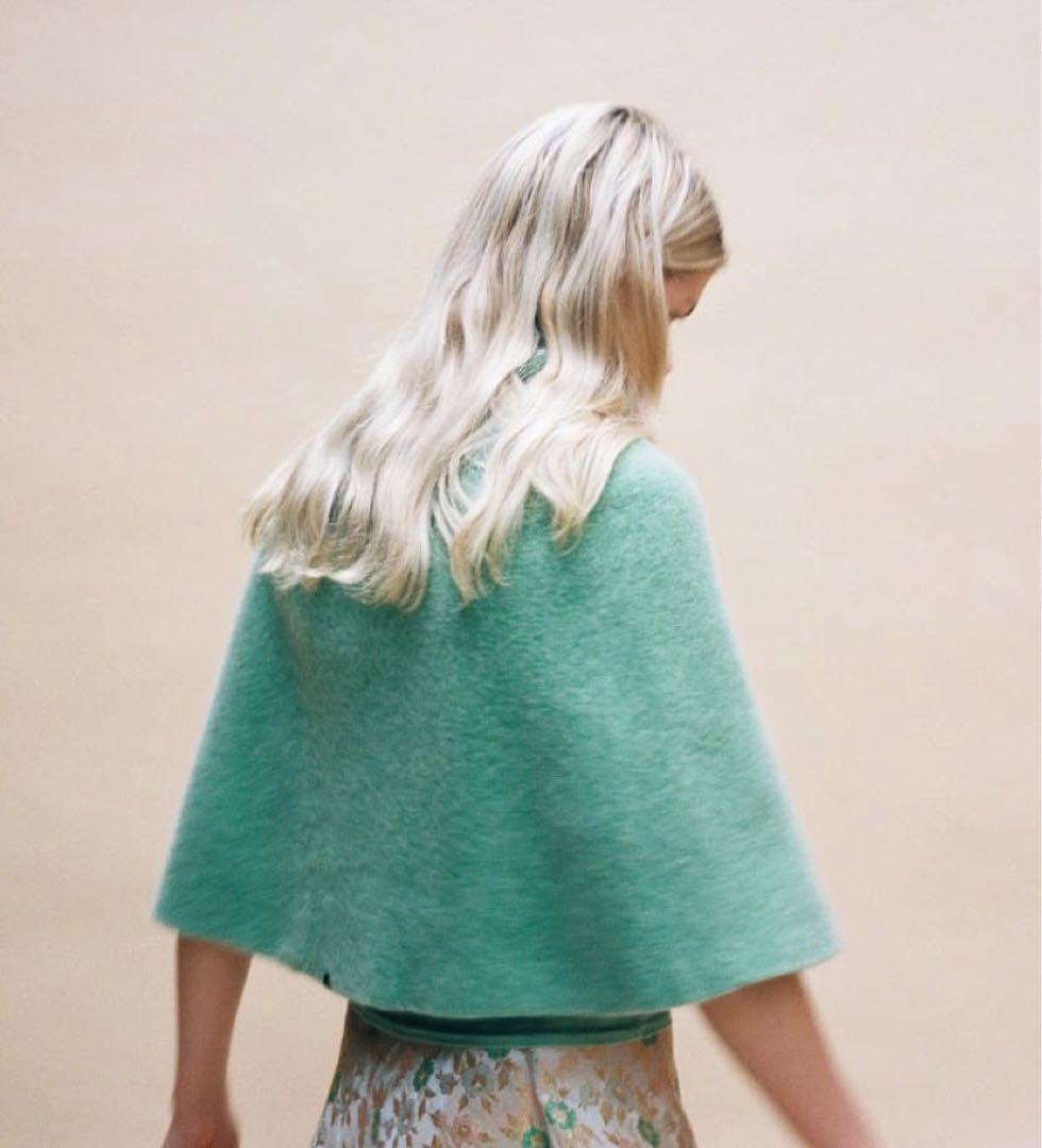 cecilietelle ハイネックポンチョ　エメラルドグリーン