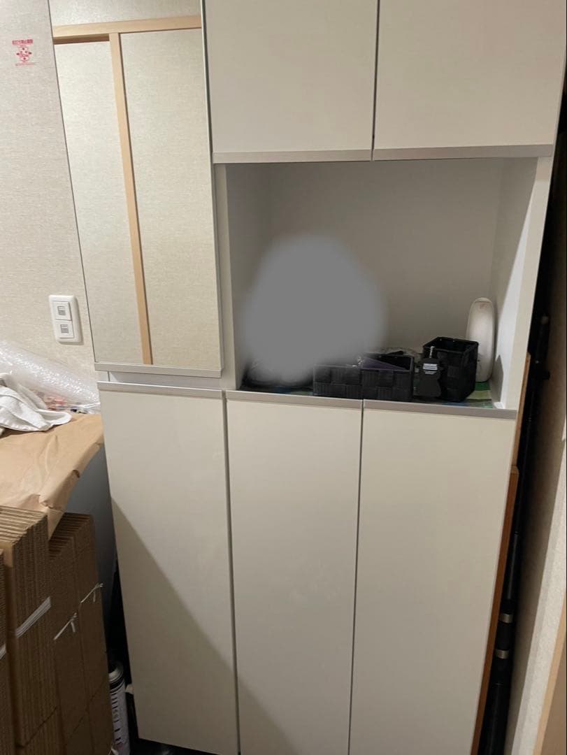 u*a様 ツヤあり ホワイト シューズラック 靴箱