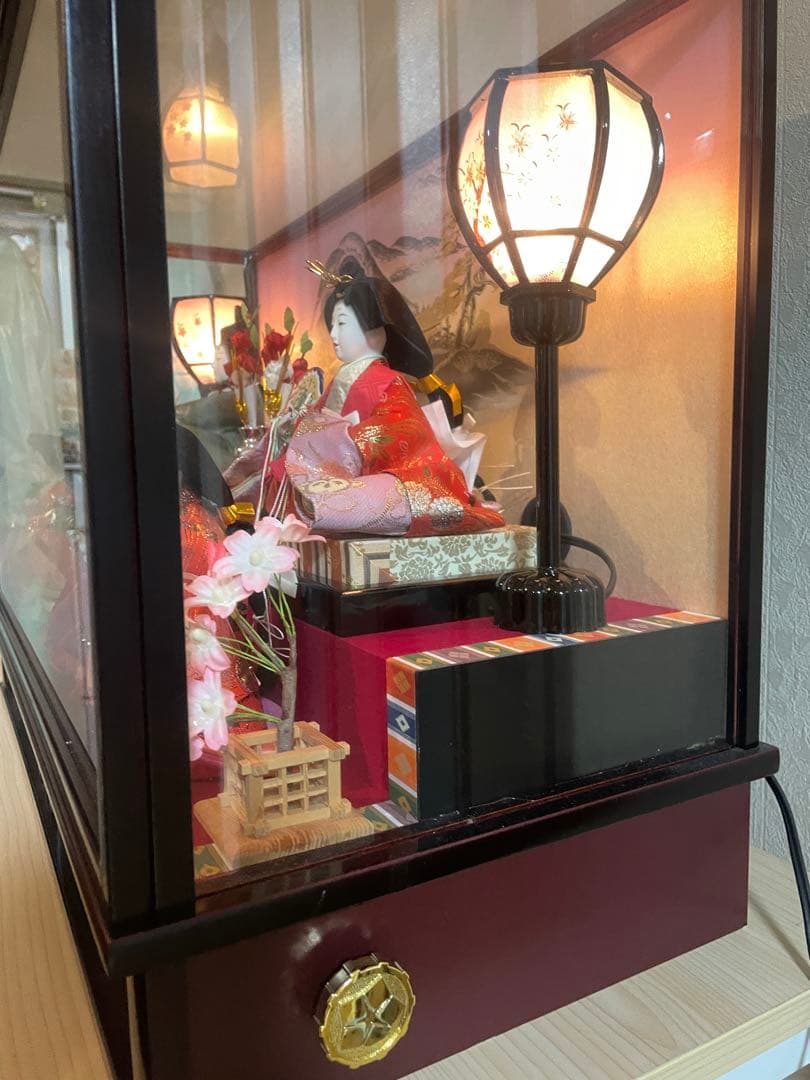 【美品】丹秀雛　極上特製三月雛人形 ケース付き　オルゴール人形小道具付き
