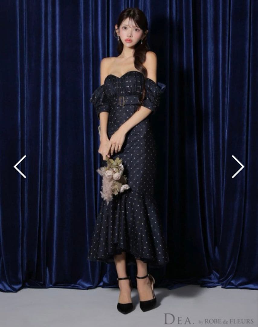 ネイビー オフショルダードレス Sサイズ Sugar キャバクラ