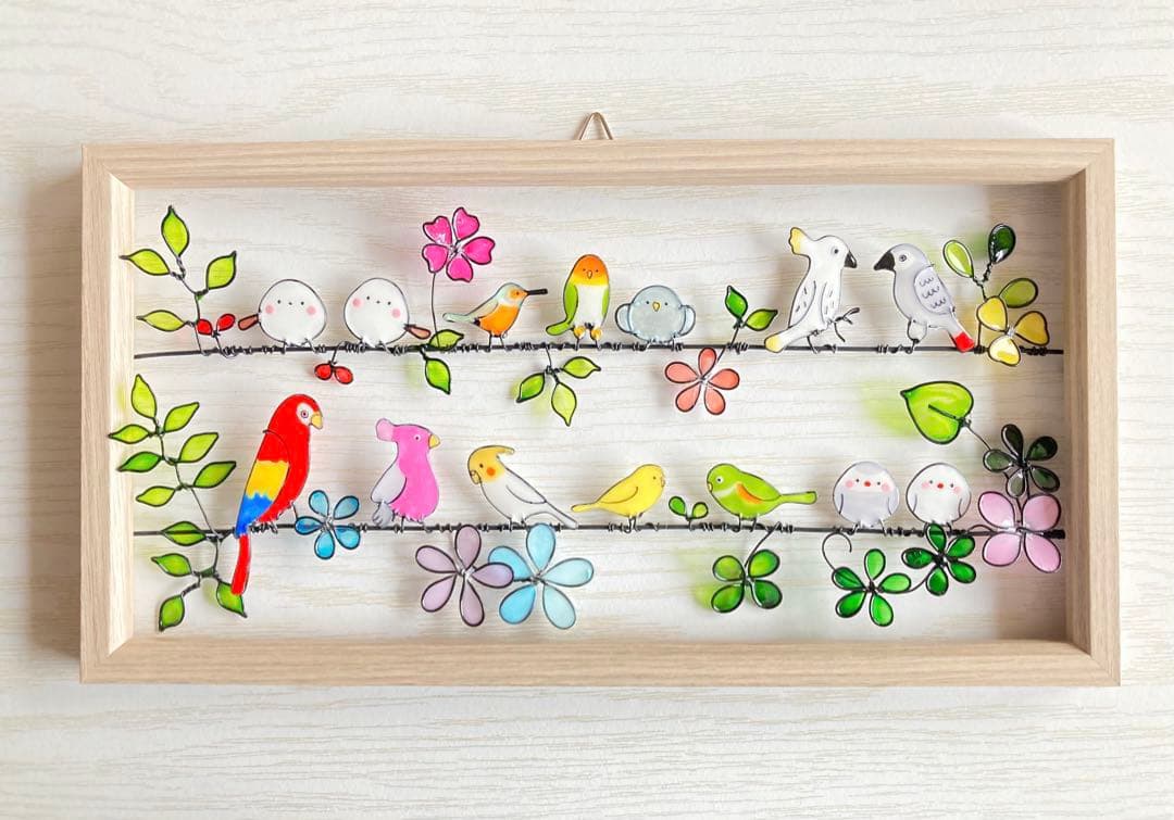 ら*マ様 鳥さん勢揃い フレーム✩.*˚ワイヤークラフト
