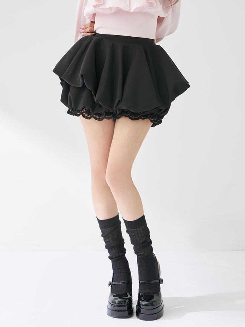 F 完売品 新品 Darich ボリュームバルーンミニスカート ブラック