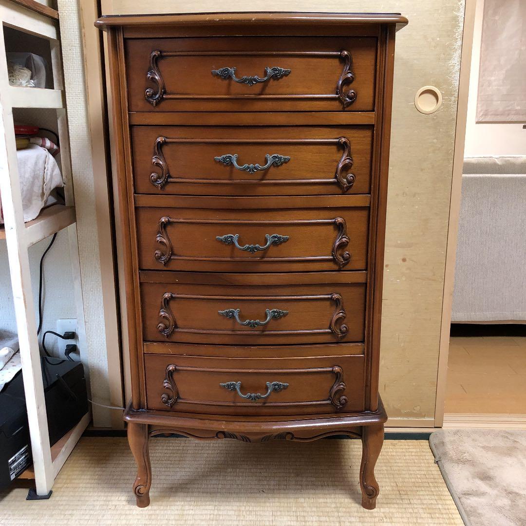 チェスト  5段ボックス 収納 アンティーク 猫足 レトロ