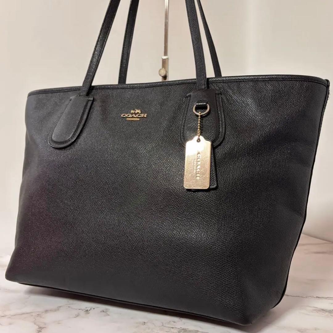 【美品】コーチトートバッグ ショルダーバック 通勤 通学 A4 PCビジネス