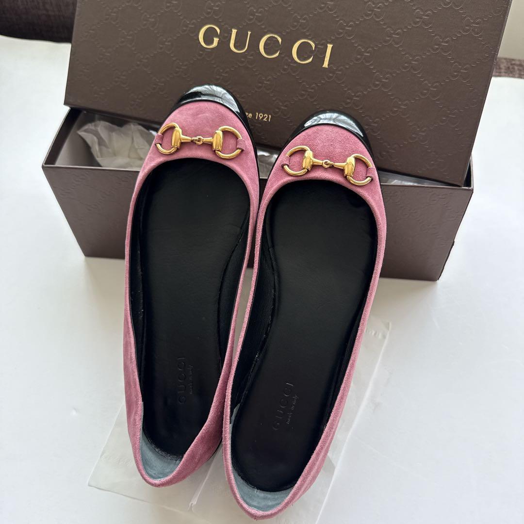 ※断捨離セーラームーン※【美品】GUCCI ピンク バレエシューズ