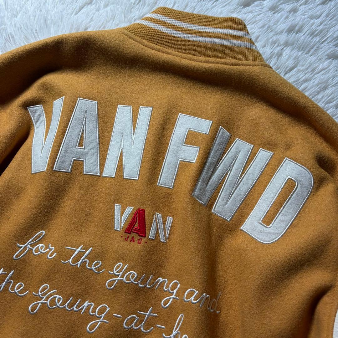 美品■VAN JACKET スタジャン　フルデコ　袖レザー　ワッペン　LL