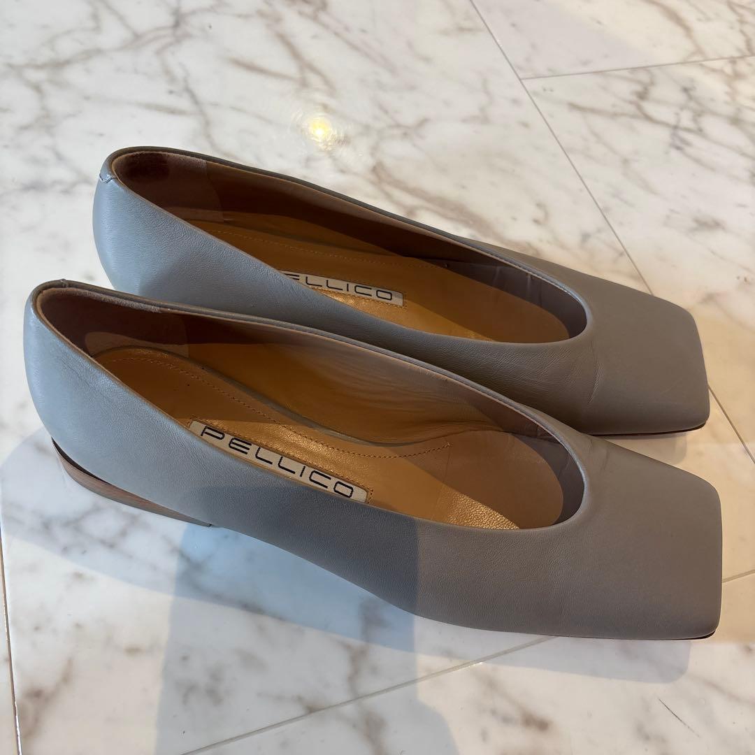 PELLICO スクエアトゥ フラットシューズ　美品！