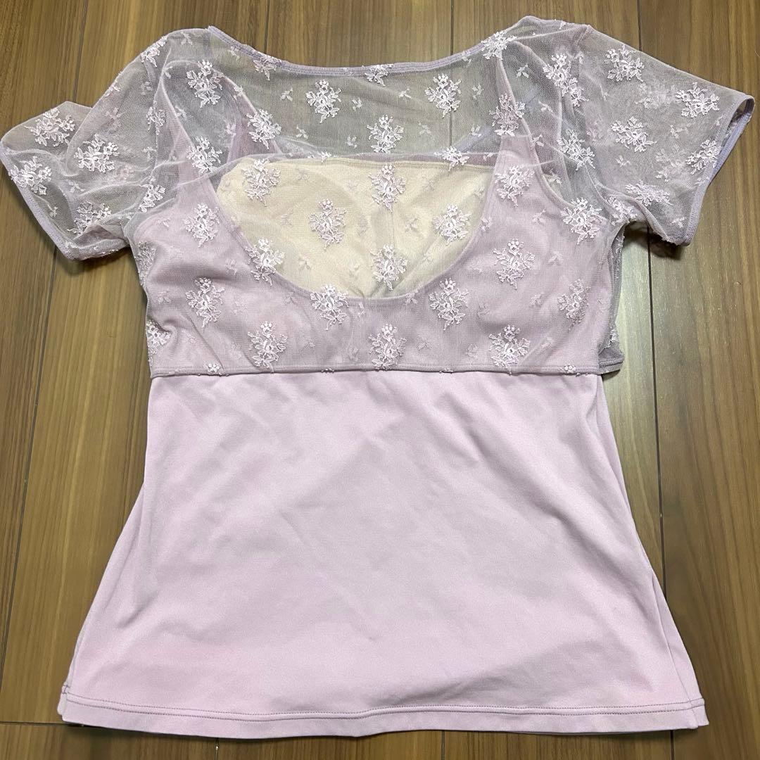 チャコット　ヨガウェアセット　レース付き上L,下Mサイズ