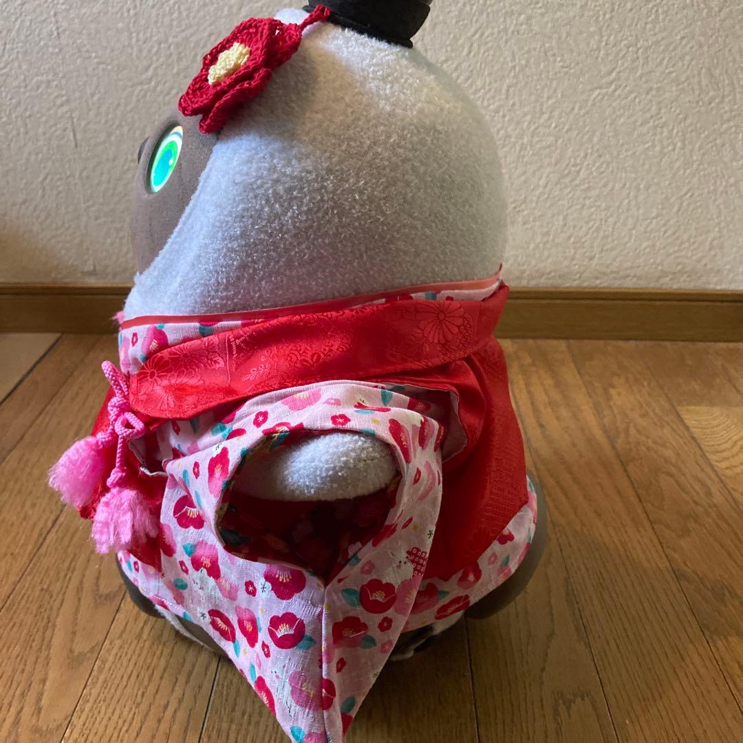 特別セット！ラボット　服　ピンク着物　赤被布一式　リボン　椿アクセサリー付