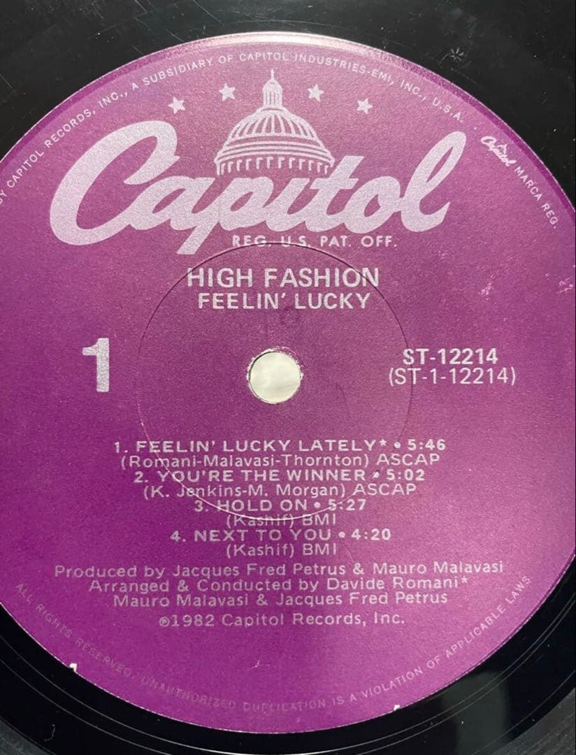 HIGH FASHION FEELIN' LUCKY レコード