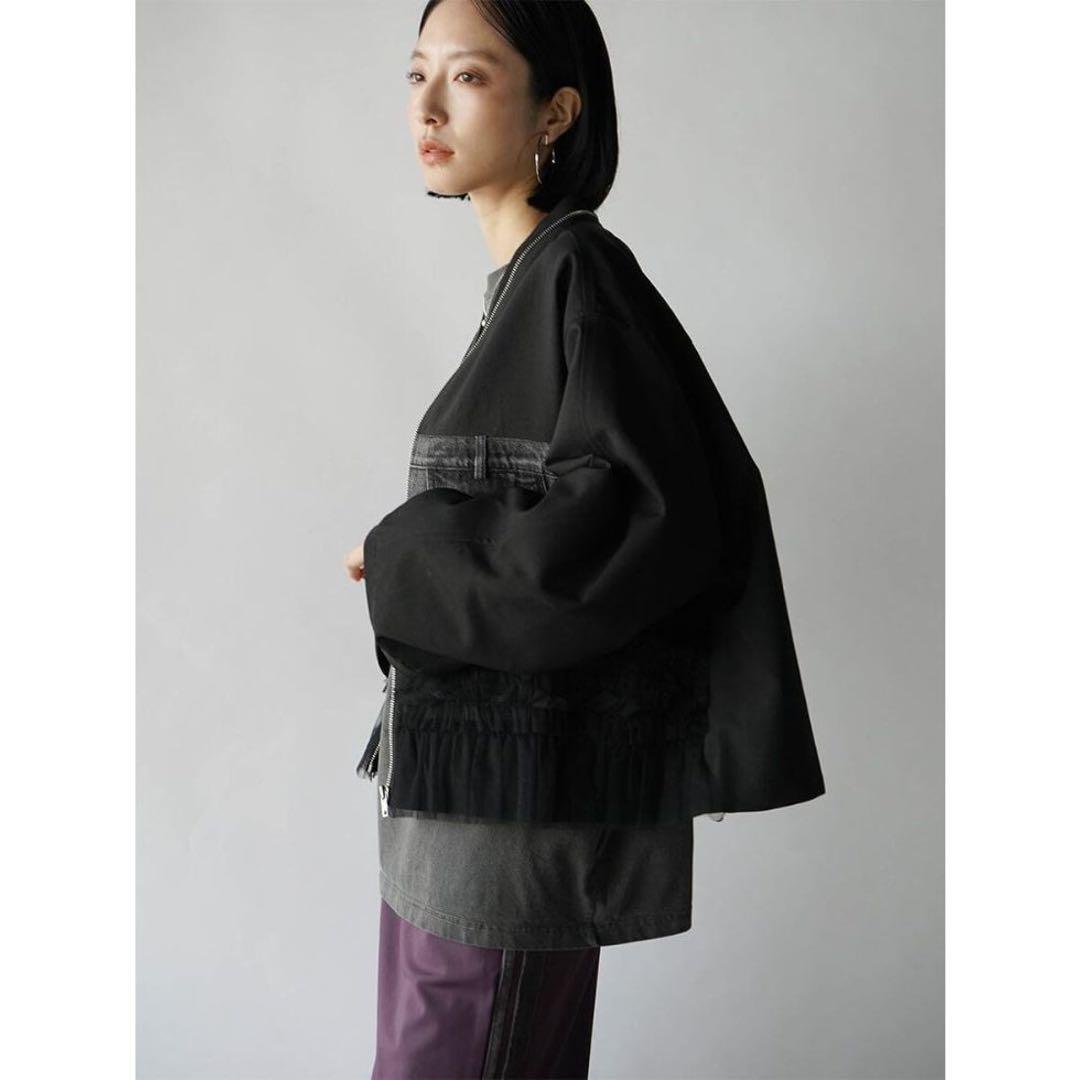 ヤマダヤ 新品　RADIATE フリル付きジャケット ブラック/グレー サイズ