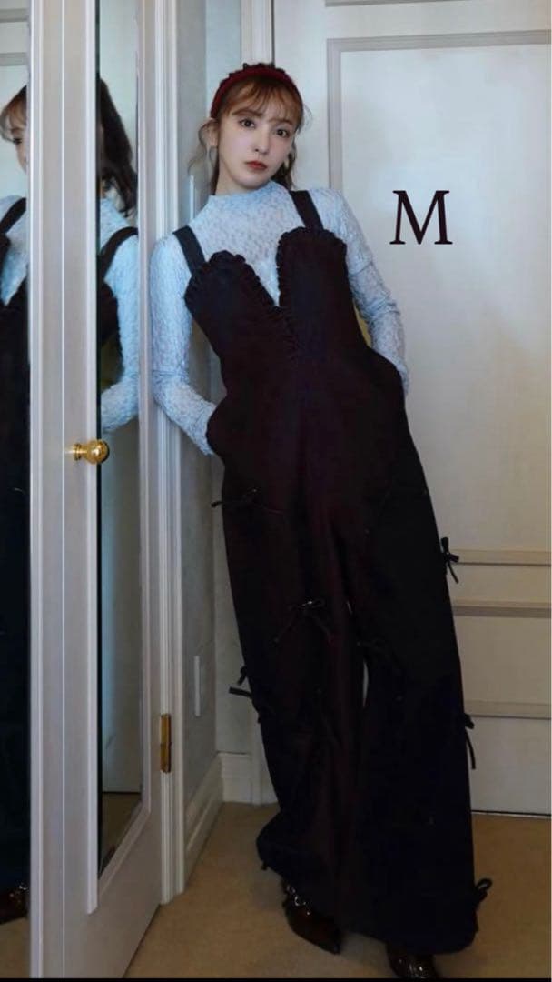 サロペット・オーバーオール・オールインワン Heart Neck Denim Salopette