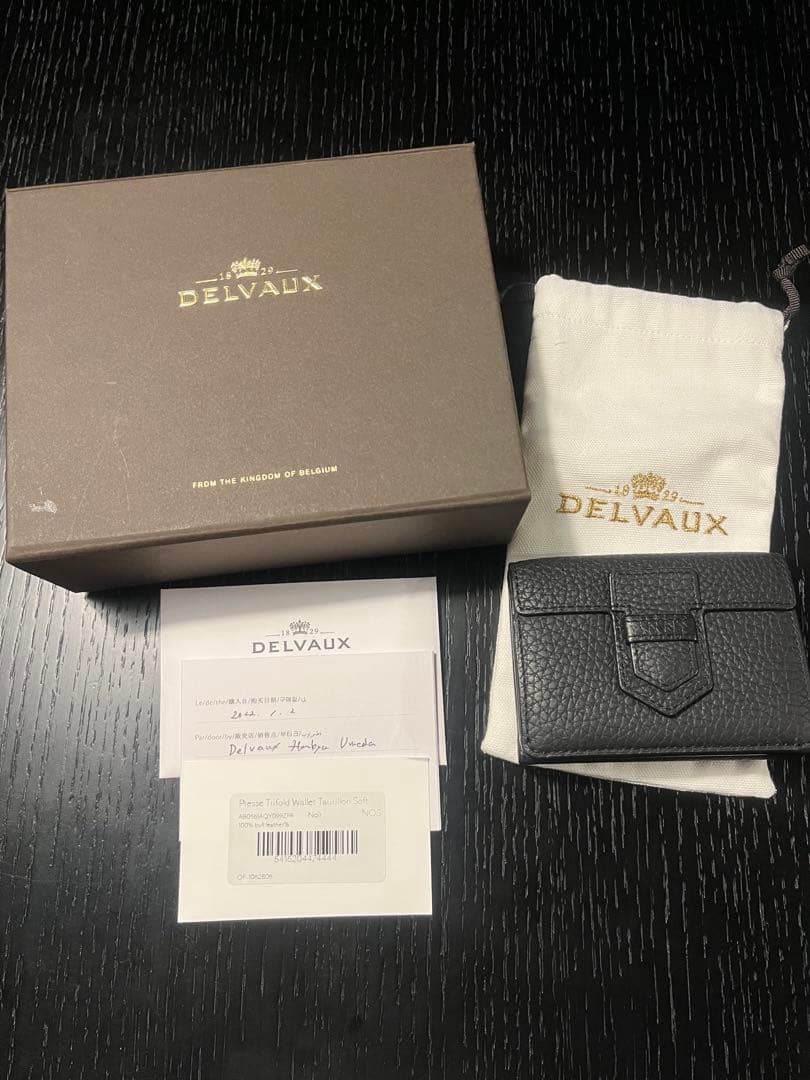美品！DELVAUX プレッセトライフォールドウォレットミニ財布　三つ折り財布