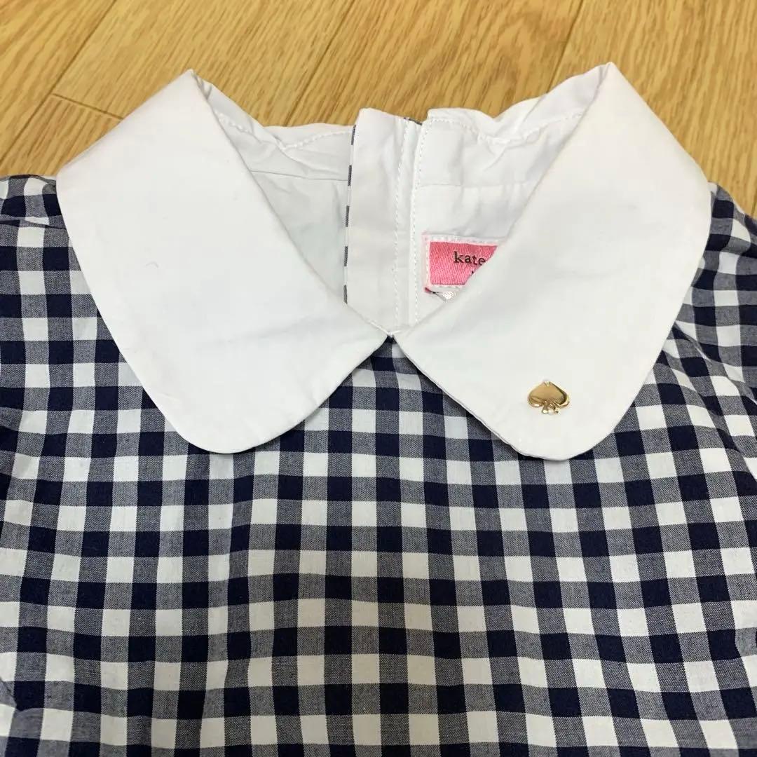 美品＊ケイトスペード＊ギンガムチェック柄ノースリーブワンピースドレス＊140