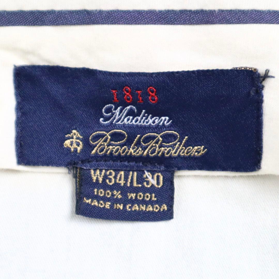 Brooks Brothers ウール 2タック ワイド スラックス W34