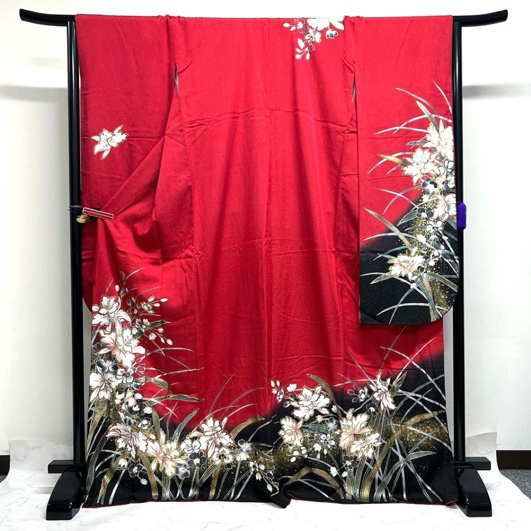 振袖　金彩　金通し　花模様　グラデーション　晴れの日　成人式　着物　039k