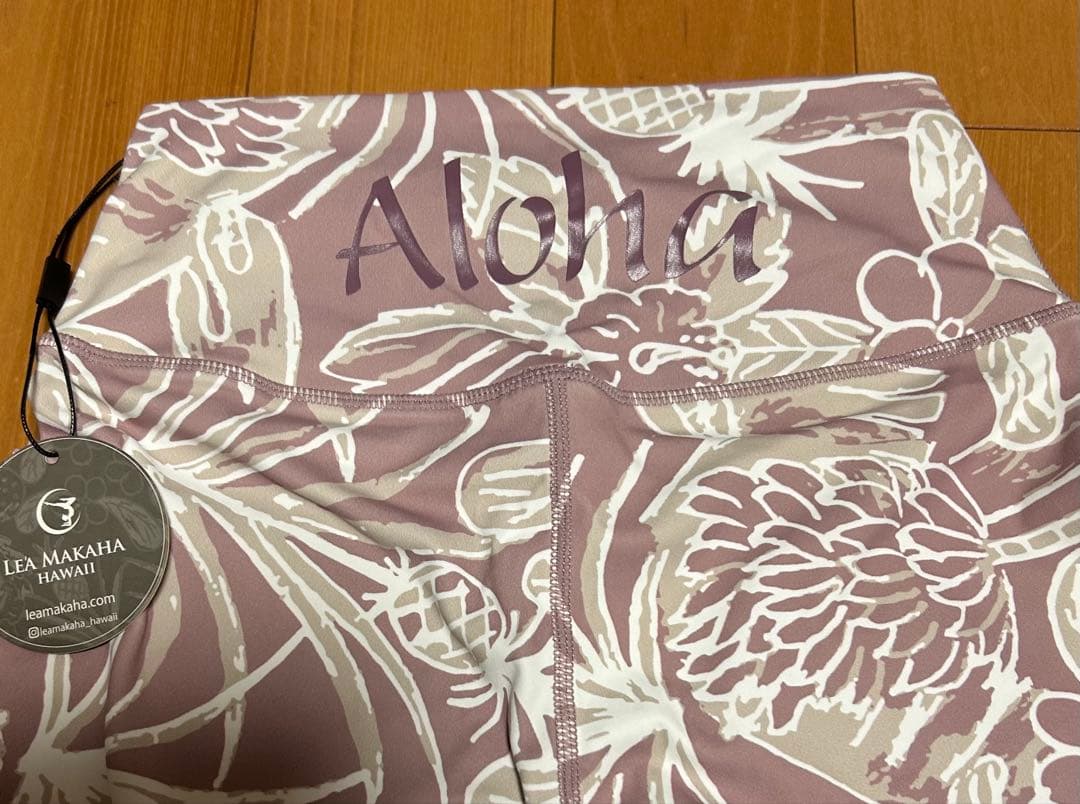 Lea Makaha フローラル ヨガレギンス　ローズベージュ