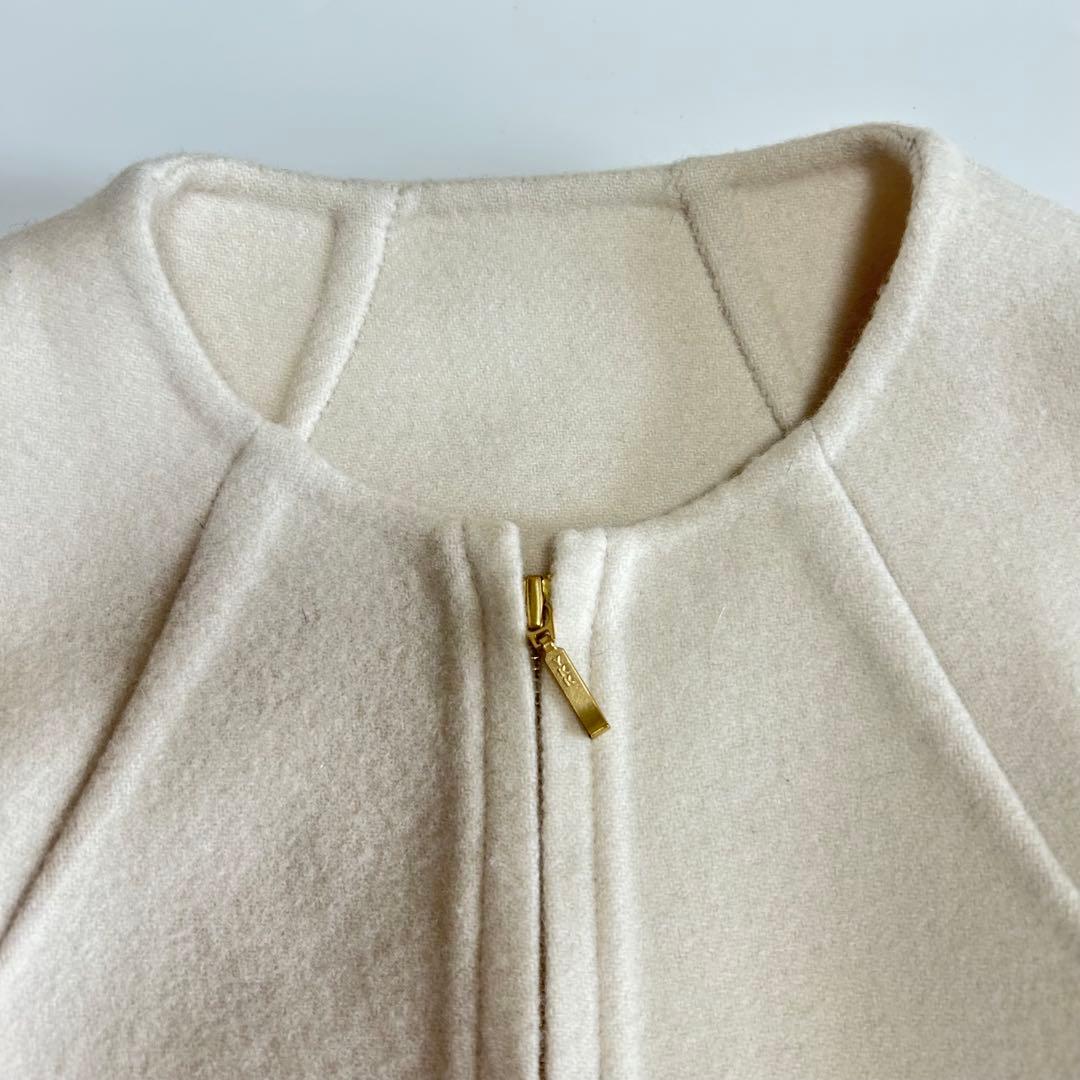 22AW✨美品 23区 ウールリバー ショート ノーカラー コート 36サイズ