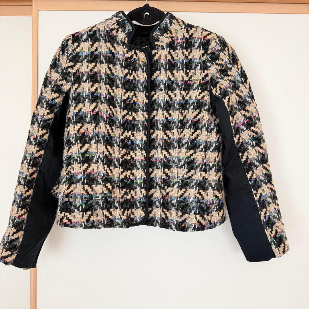 【高級】 スポーツマックスコード ツイード調 ショート丈ジャケット 38 ♪