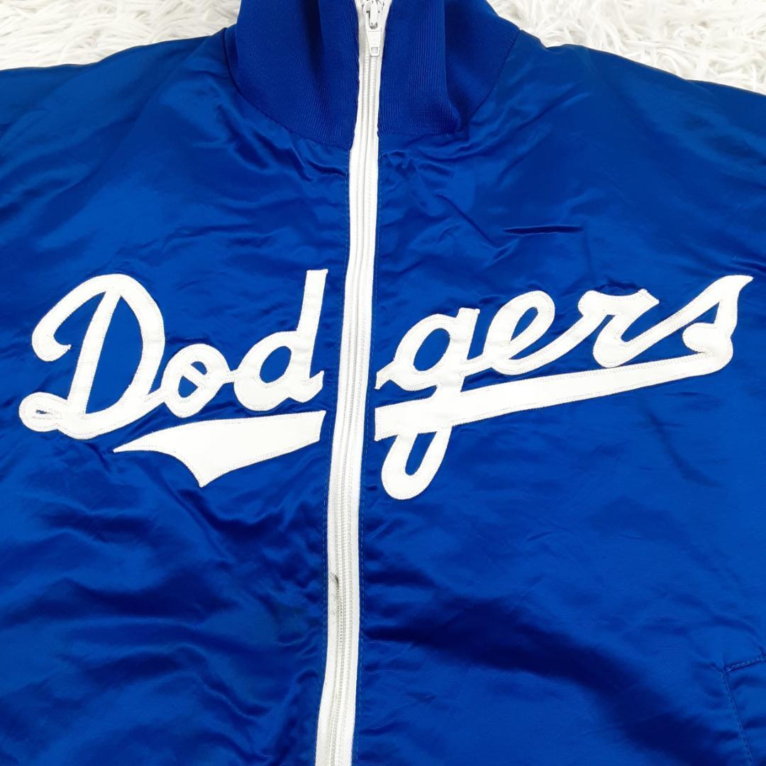 希少90s◎Los Angeles Dodgers スタジャン 裏地ボア 青