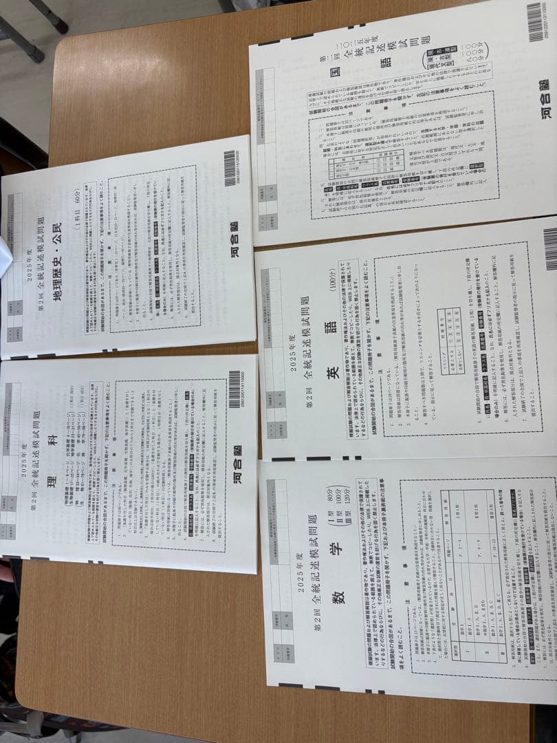 河合塾2025年度 高3 第2回 全統記述模試　最新フルセット