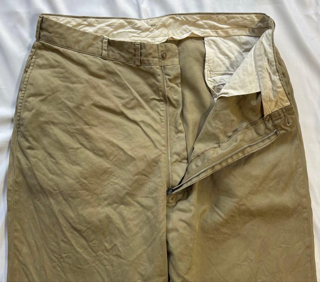 60s ミリタリーチノ 実物本物38×33 実寸（37×32）