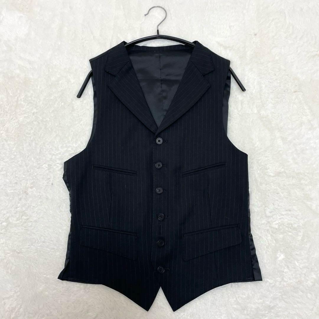 【美品】バーバリーブラックレーベル 3ピース スーツ ブラック ストラップ S