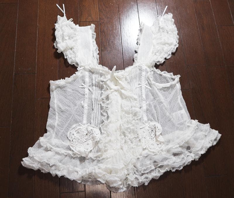 ス*ラ様 ピンクハウス♡ハートワッペン付き♡チュールレースのキャミソール