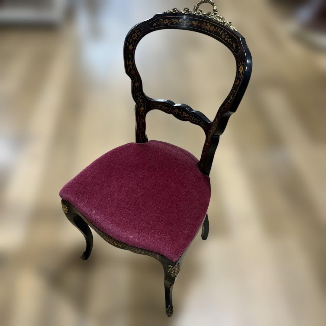 ワインレッド椅子　西洋　英国アンティーク バルーンバックチェア　レトロ