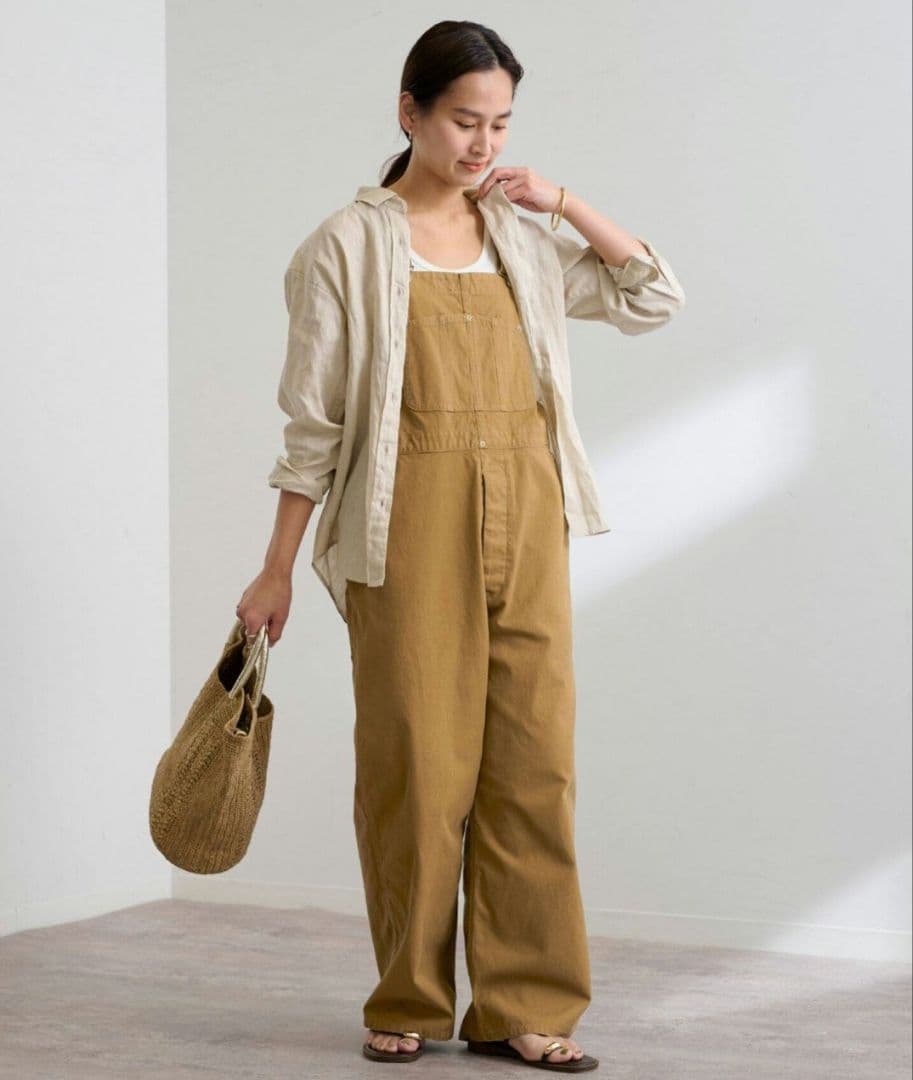 【未使用タグ無し】ヘビーダックオーバーオール 38 キャメル
