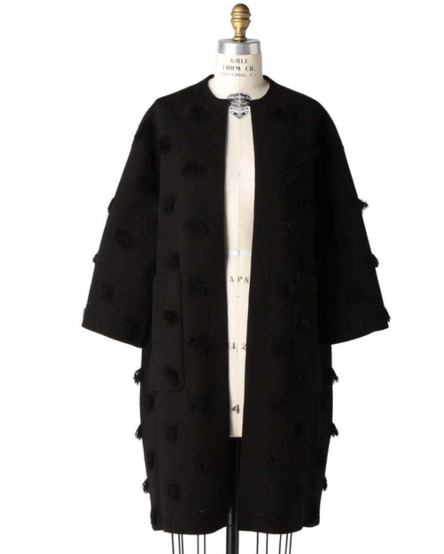 【新品タグ付】Drawer ポンポン フリンジ ニットコート ジャケット カーデ