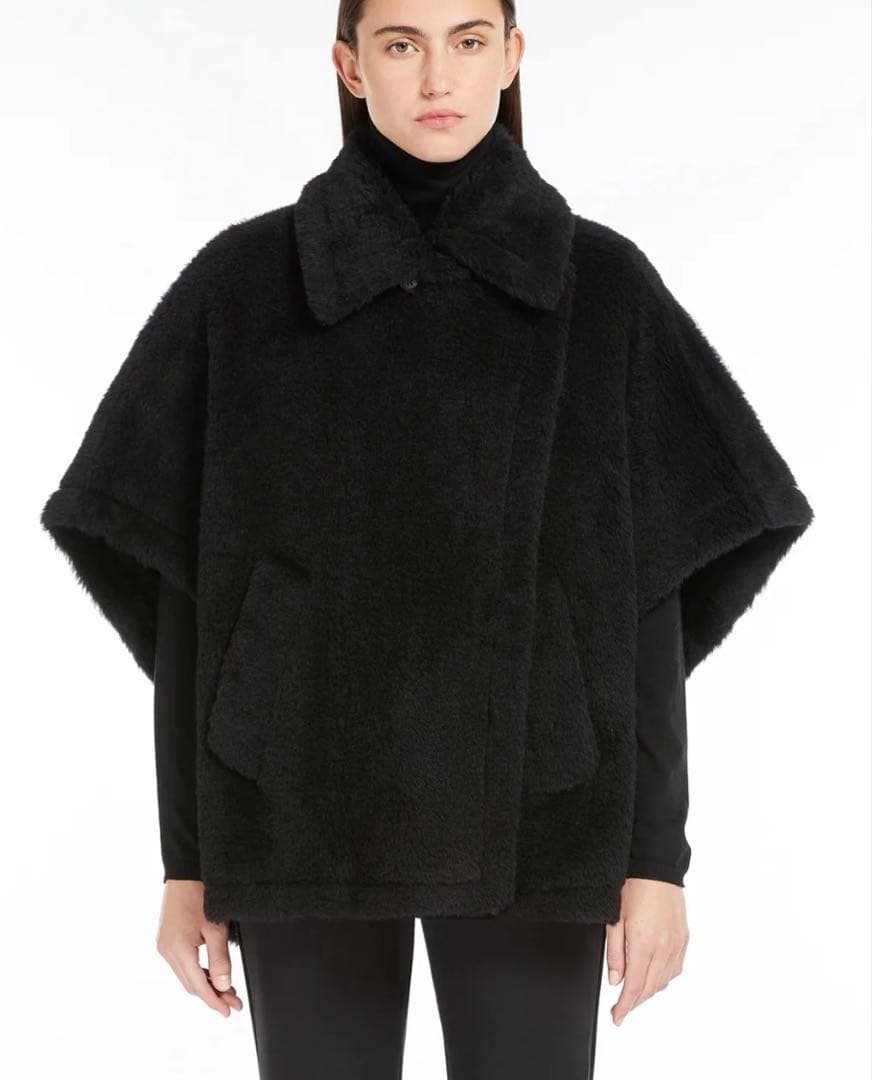Max Mara♡テディベアケープ♡TEBE♡ブラック