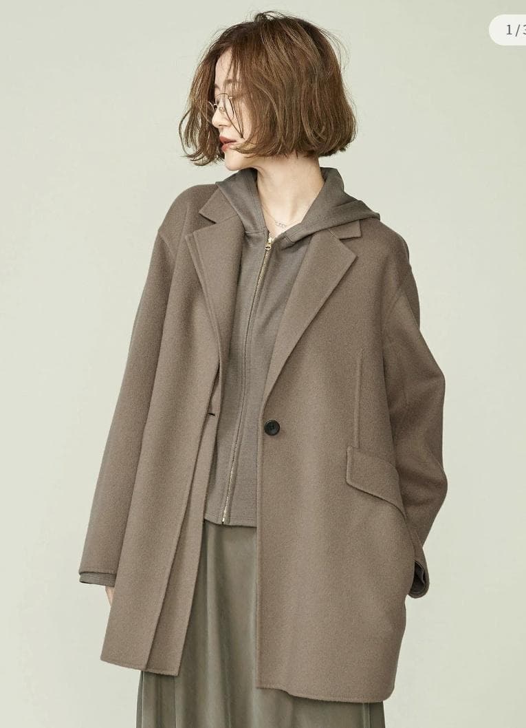 【タグ付き新品】 conte コンテ ダブルラペル リバーコート